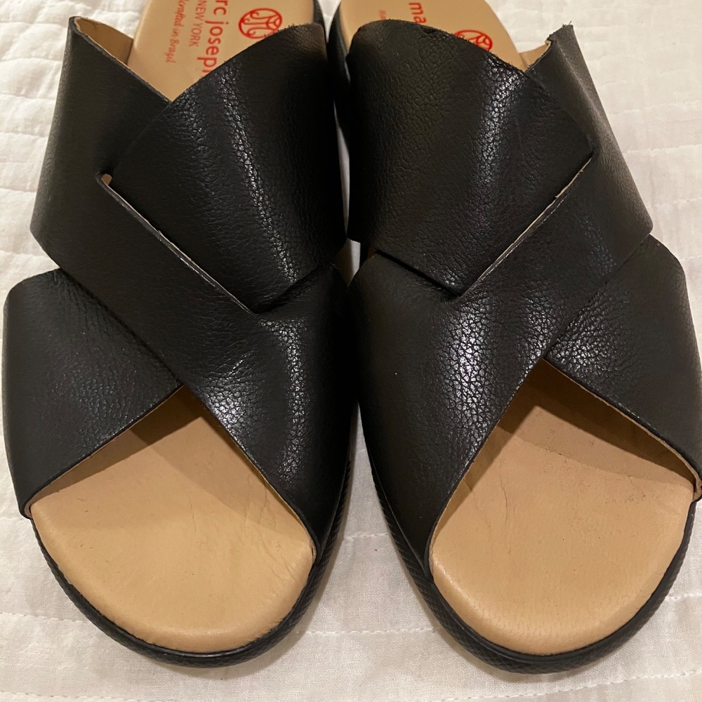Marc Joseph Leather Slides Handcrafted in Brazil 9.5